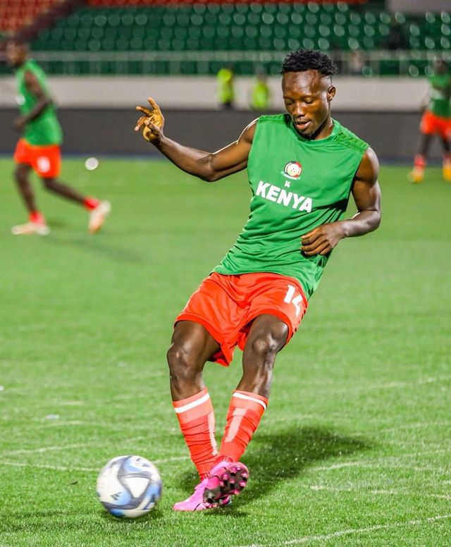 Wesonga training with the national team